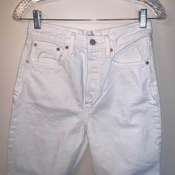Denim Forum The Joni High Rise Loose White Jeans 29L 25 - Picture 16 of 16